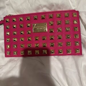 Michael Kors Fuchsia Clutch with Gold Studs